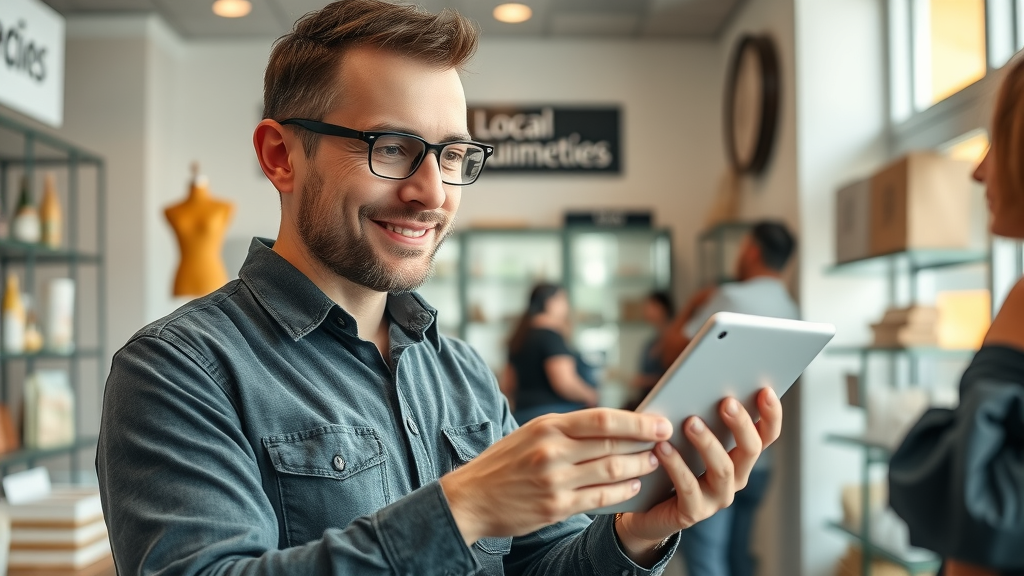 Local business owner engaging with comments on Facebook business page