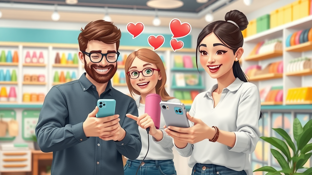 Engaged local business team using social media and SEO to engage community and improve local ranking