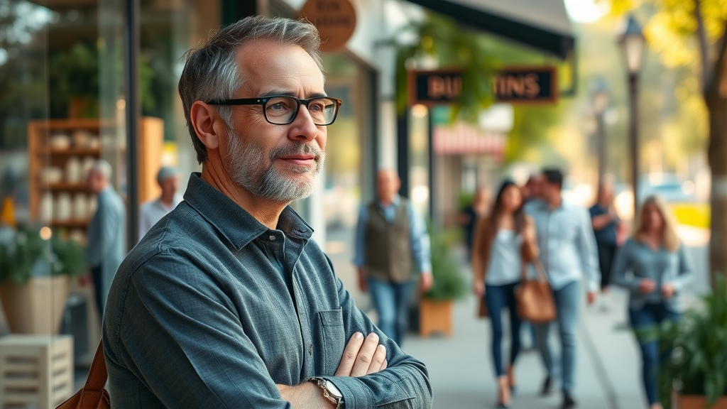 Successful small business owner observing increased foot traffic from local SEO for small businesses