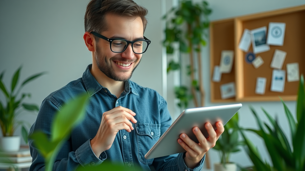 enthusiastic marketer organizing customer email list for online marketing for small businesses