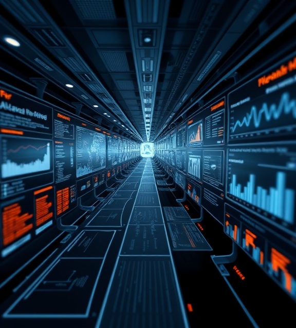 streamlined agency funnel, efficient orchestration, mapping processes, photorealistic, structured planning space with digital charts, highly detailed, flow of digital data streams, explicit detail, black with neon glow highlights, soft dynamic lighting, shot with a 60mm macro lens.