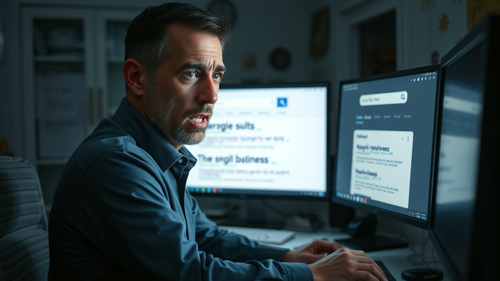 concerned small business owner google search results page