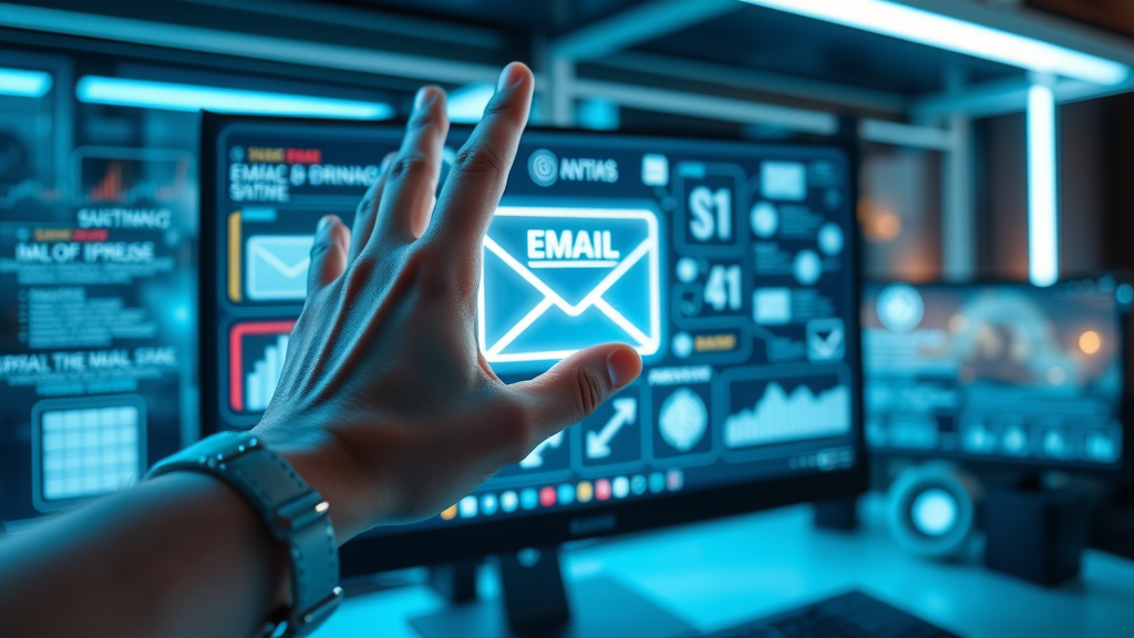 sleek digital interface of top email marketing platforms for email list building on monitor