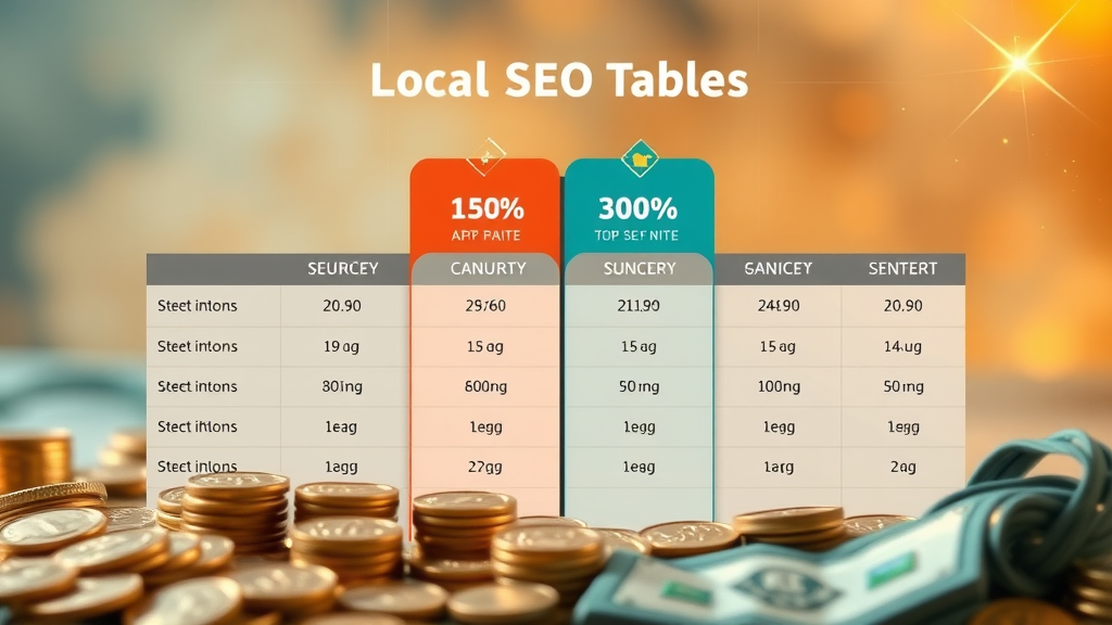 local SEO optimization comparison table for SEO pricing and value