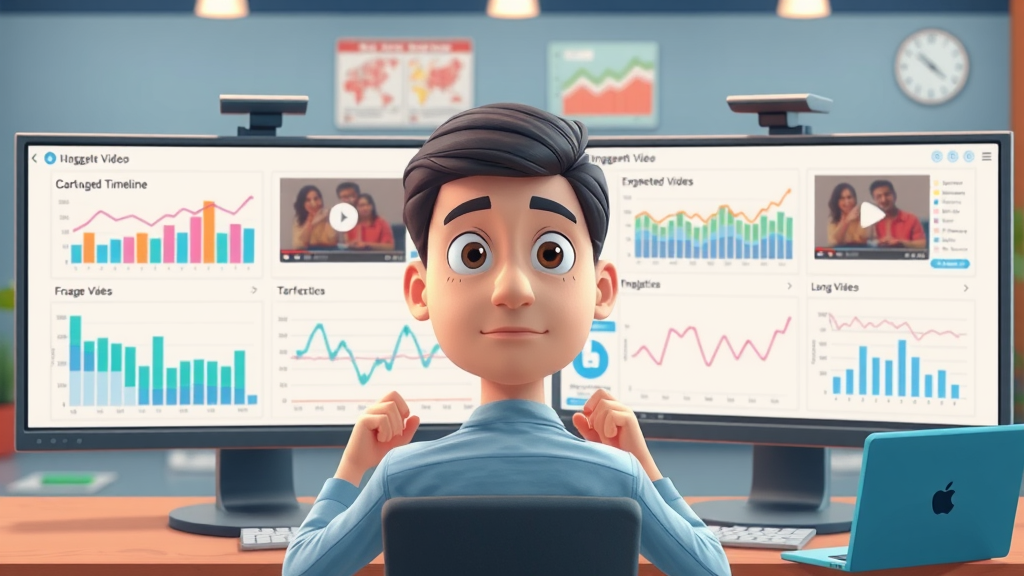 marketer analyzing short and long video timelines and engagement rates for increasing engagement with video