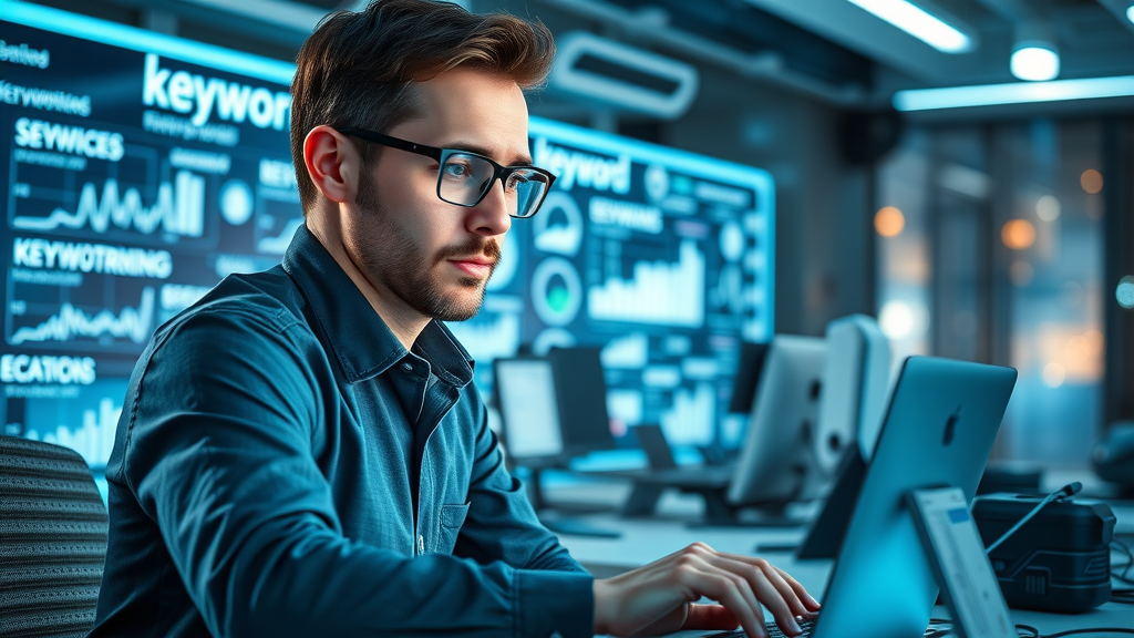 local keyword research seo professional analyzing data local business