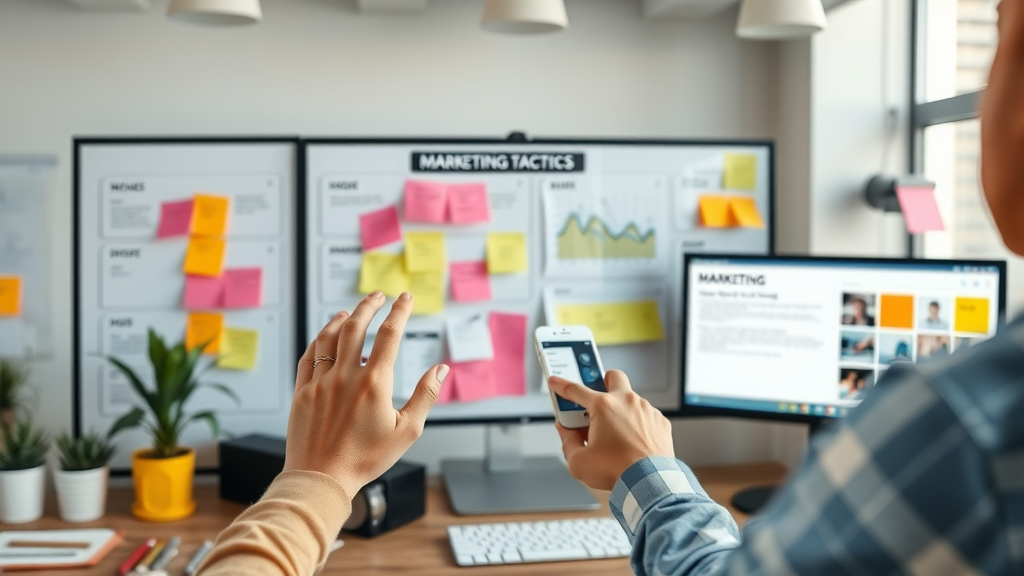 organized marketing workspace selecting tactics marketing plan digital marketing strategies