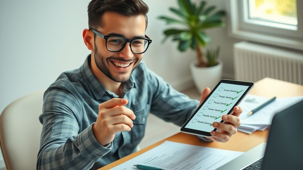 media marketing checklist for small businesses entrepreneur reviewing digital checklist