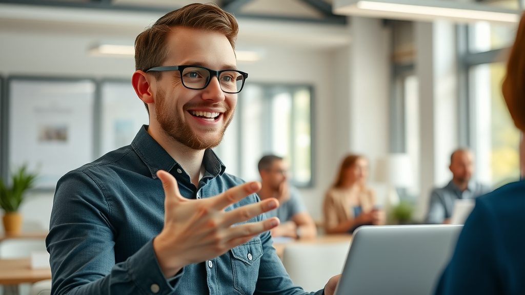 Digital marketer presenting Facebook marketing strategies for small businesses