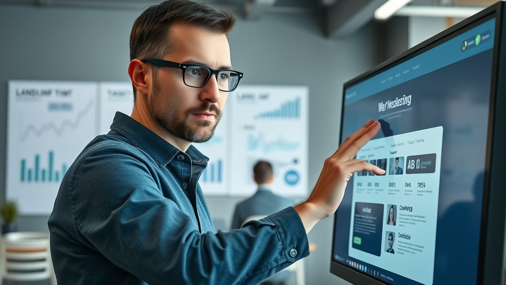 web designer adjusting landing page elements high-converting landing pages digital marketing strategies