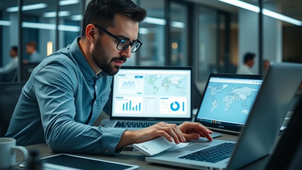 SEO strategist analyzing Google Maps and analytics for local SEO strategies