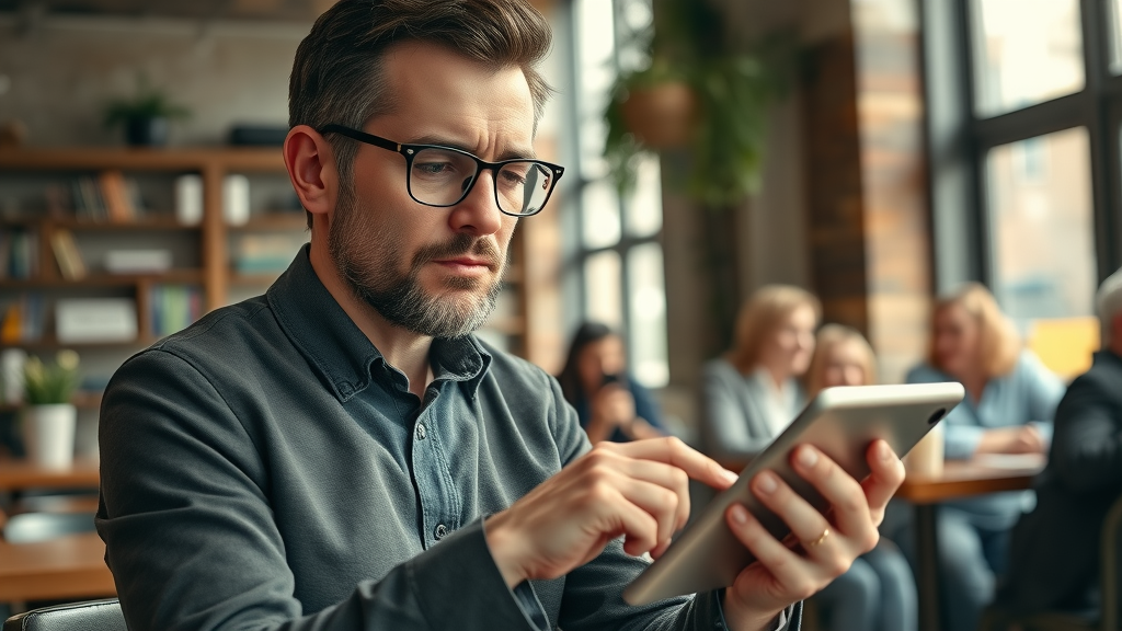 business owner analyzing local community trends for blog topic ideas, blog post ideas