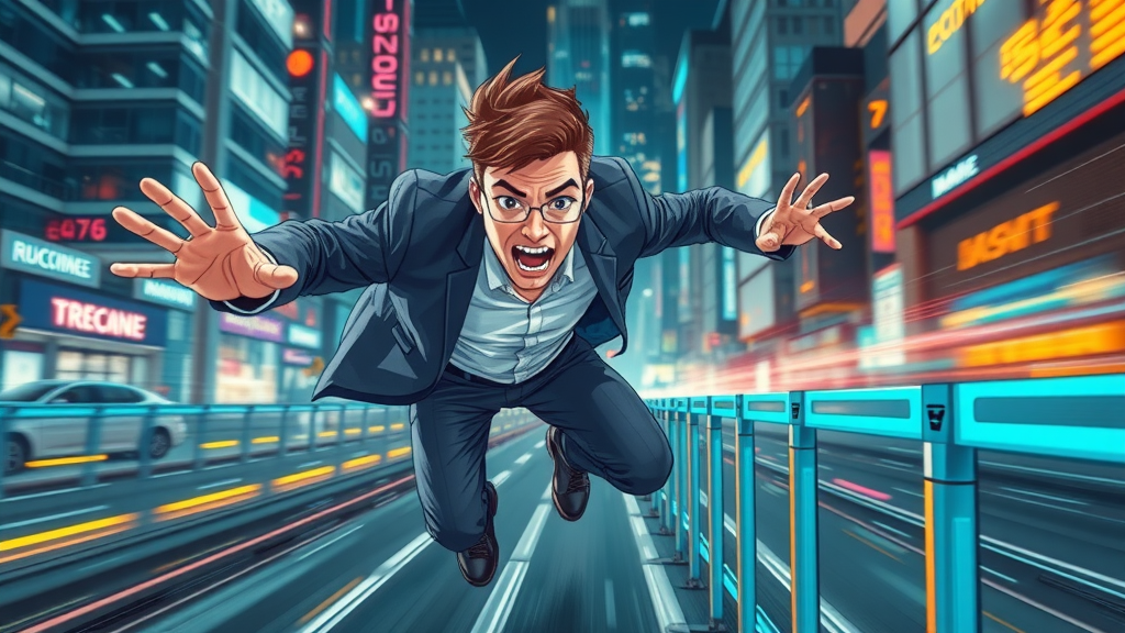 Innovative digital marketer overcoming algorithm hurdles, embodying resilience and adaptation in the face of social media video marketing challenges.