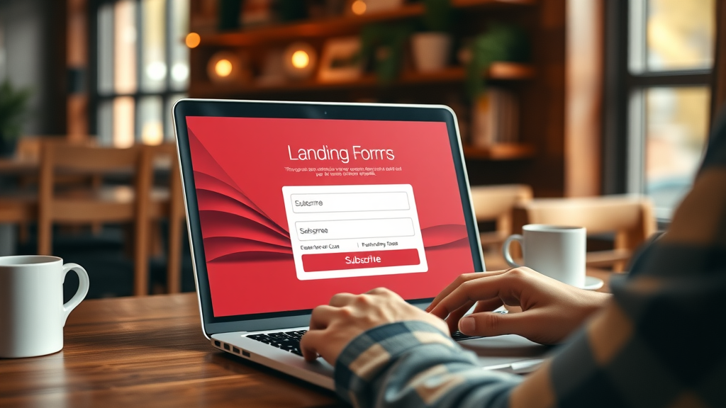 engaging landing page design for email list building on laptop with inviting subscribe button