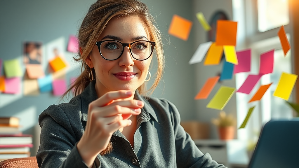 Creative business owner brainstorming blog topics, business blogging essentials for small businesses