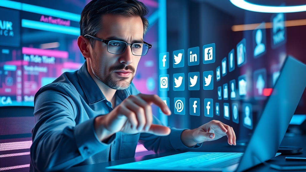 confident marketing consultant selecting social media platforms for online marketing for small businesses