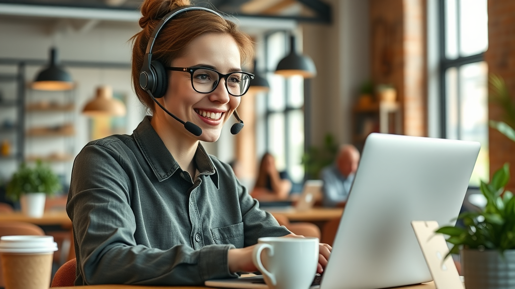 Customer support specialist answering small business content creation questions