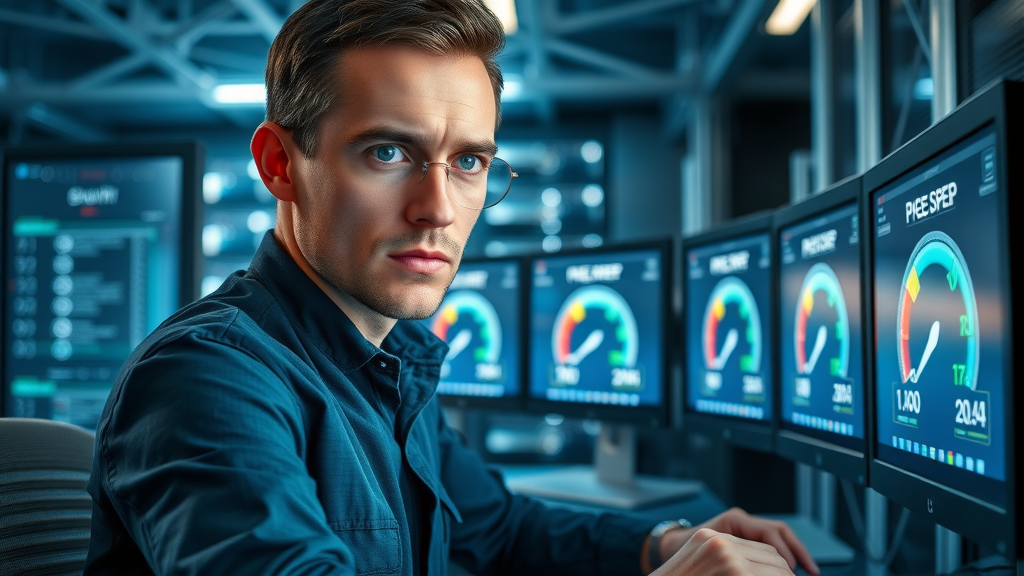 IT professional conducting website speed tests for technical SEO tips for small business blogs