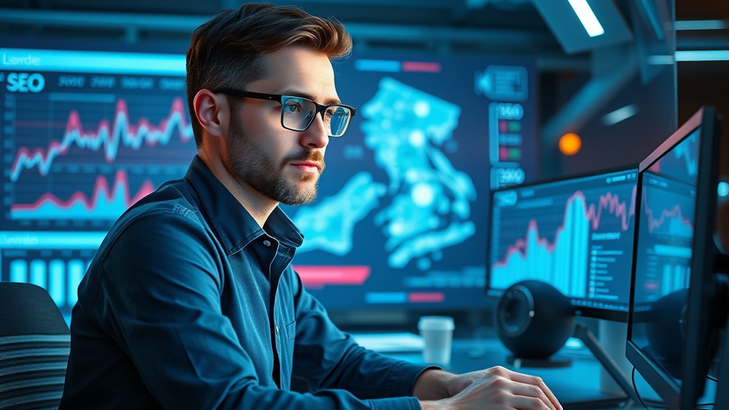 digital marketing trend analyst Long Island evaluating SEO and social media graphs