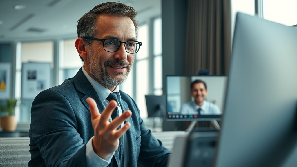professional consultant conducting expert interview for business blog content