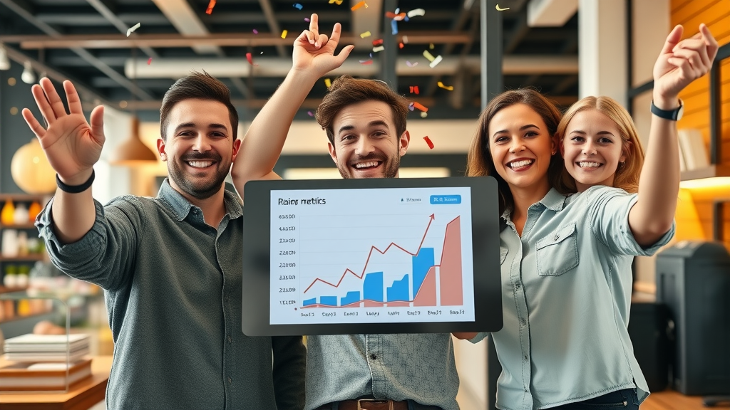 small business seo success team celebrating results