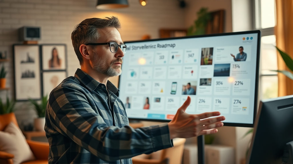 creative content strategist designing visual storytelling roadmap content marketing digital marketing strategies