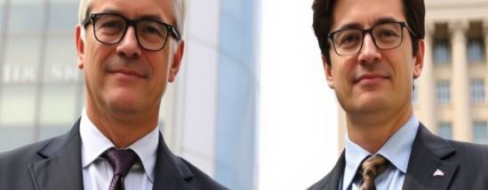 Experienced lawyers discussing case strategies in a modern office.