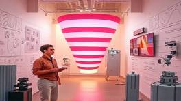 visionary funnel design, passionate engagement, visualizing progress, photorealistic, creative think tank environment with diagrammed walls, highly detailed, rapid prototyping devices, intricately composed details, millennial pastels, shadow-casting light, shot with a 35mm perspective lens.